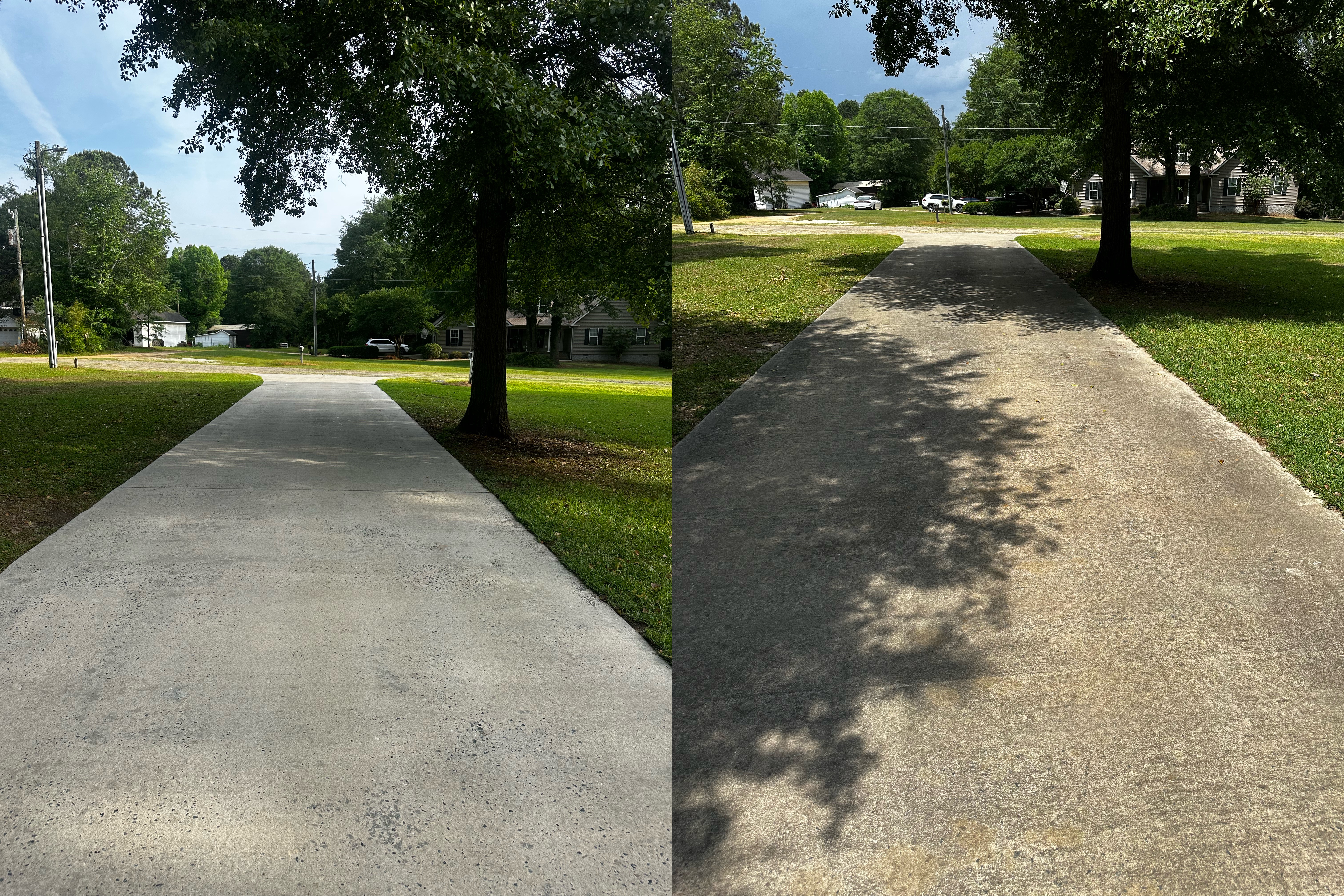 Top quality driveway cleaning preformed by Central Ga Soft Wash in Hawkinsville Ga 